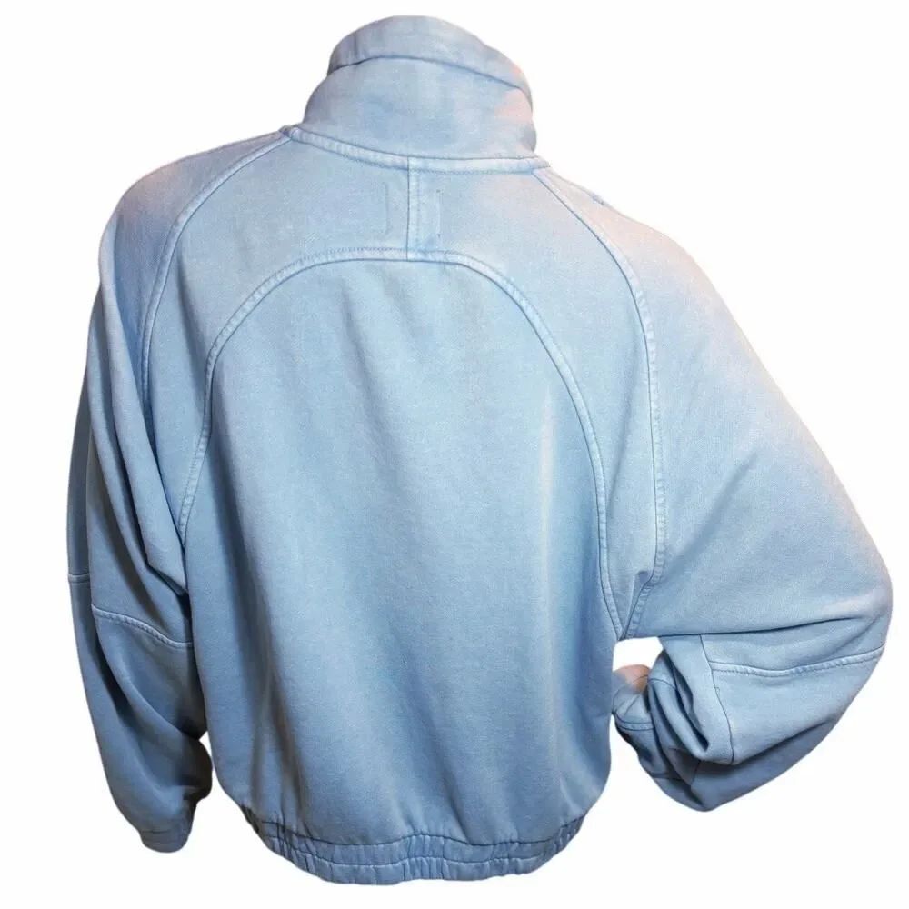BDG Evie Fleece Baby Blue Full Zip Jacket Slouchy Oversized Streetwear Medium - Picture 4 of 16